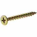 Hillman Wood Screw, #2, 6 in, Zinc Yellow Steel Flat Head Phillips Drive 47673